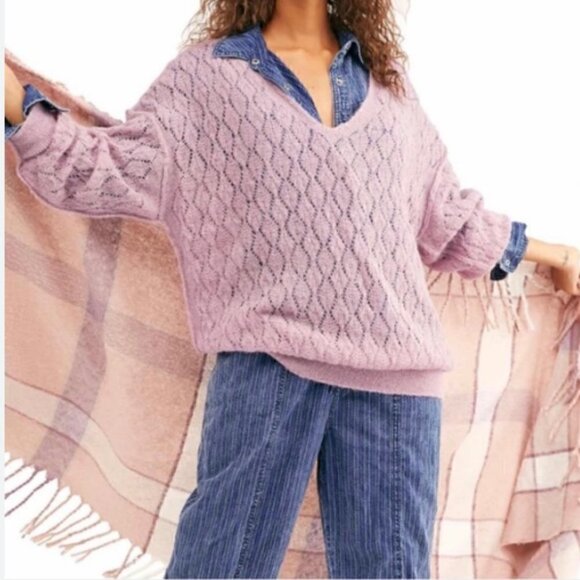 Free People Say Hello Oversized Tunic Sweater Size XS - Picture 3 of 8